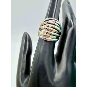 RS Covenant Two Tone Multi Band Dome Ring Jewelers Bronze Womens Size 6.75